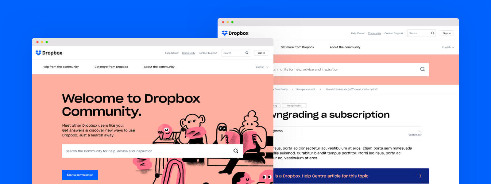 Dropbox community designs